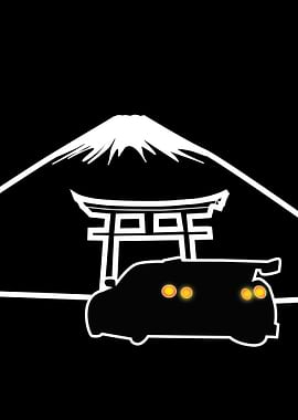 Black And White Japanese BMW M3 E30 Torii Gate