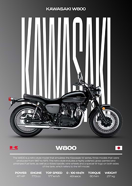 Kawasaki W800 Motorcycle Poster