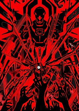 Red and Black Sci-Fi Horror