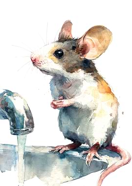 Watercolor Mouse by Faucet