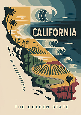 California: The Golden State Illustration