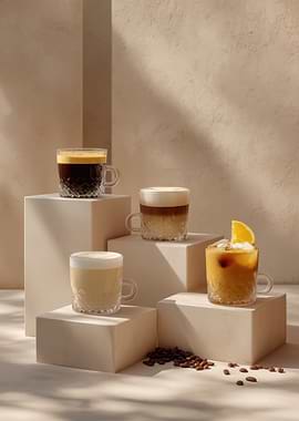 Coffee Drinks on Display