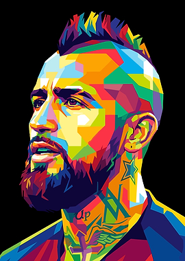 Vidal Colorful Pop Art Portrait of Man