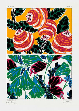 Art Deco Floral Pattern by E.A. Seguy