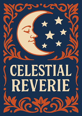 Celestial Reverie Moon and Stars Art