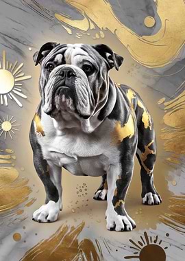 Elegant Bulldog with Golden Accents