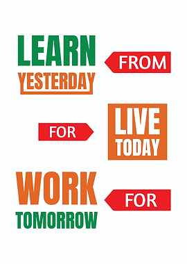 Inspirational Text Art: Learn, Live, Work