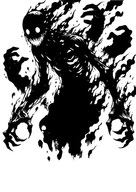 Shadow Monster Black and White Art