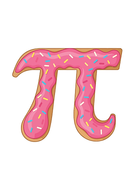 Pi Symbol Donut with Pink Frosting