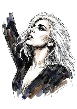 Watercolor Portrait of a Woman