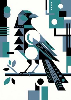 Geometric Bird Art Print