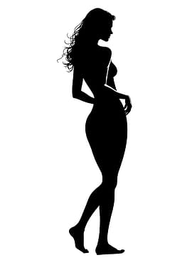 Elegant Standing Woman Silhouette
