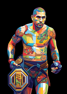 Alex Pereira UFC Champion Colorful Polygon Art