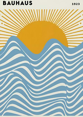 Bauhaus 1923 Sun and Waves Art