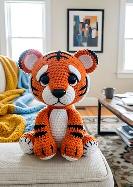 Crocheted Tiger Plush Toy