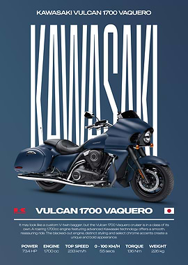 Kawasaki Vulcan 1700 Vaquero Motorcycle Poster