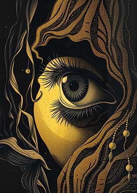 Golden Eye Abstract Portrait