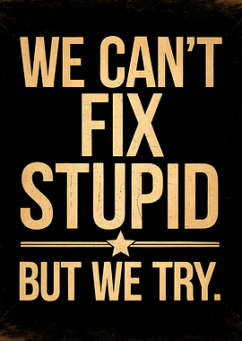We Can't Fix Stupid Poster