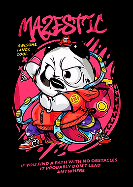 Majestic Panda Cartoon Character