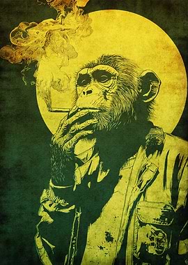 Smoking Monkey Art