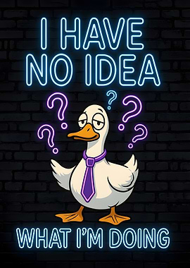 Confused Duck Neon Sign