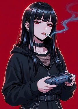 Game Anime Girl Smoking