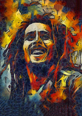 Bob Marley Portrait - Abstract Art