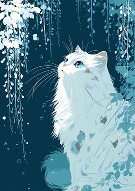 White Cat with Blue Eyes