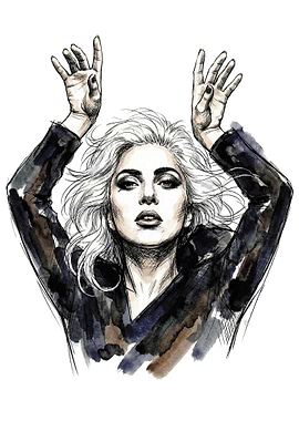 Lady Gaga Watercolor Portrait