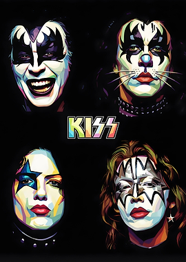 KISS Band Members Pop Art Portrait
