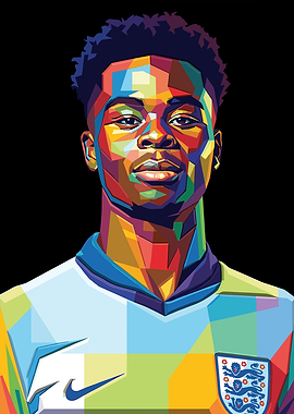 Bukayo Saka Pop Art Portrait