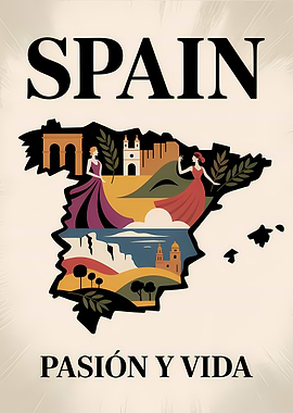 Spain: Pasión y Vida Travel Poster