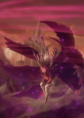 Fantasy Butterfly Creature with Purple Wings