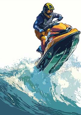 Jet Ski Water Sport Illustration
