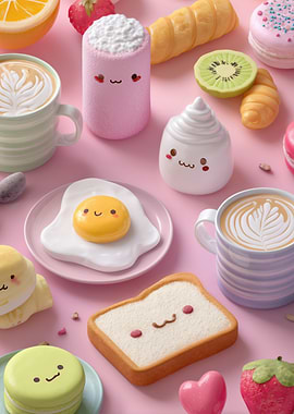 Cute Kawaii Food Still Life