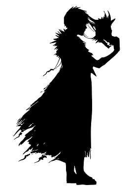 Silhouette of a Figure with Mask