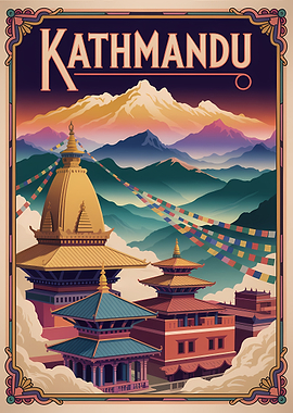 Kathmandu Travel Poster Art