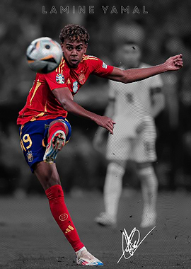 Lamine Yamal Soccer Player Action Shot