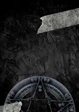 Dark Pentagram with Skulls and Bones