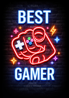 Best Gamer Neon Sign on Brick