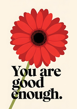 Red Flower with Positive Affirmation