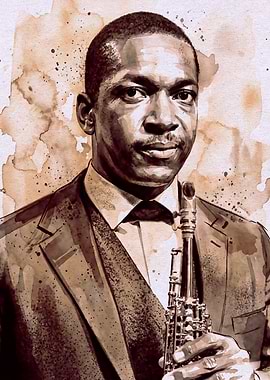 John Coltrane Watercolor Portrait