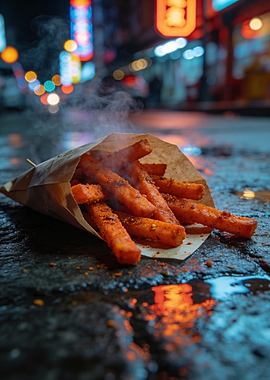 Street Food: Spicy Fries in Paper Cone