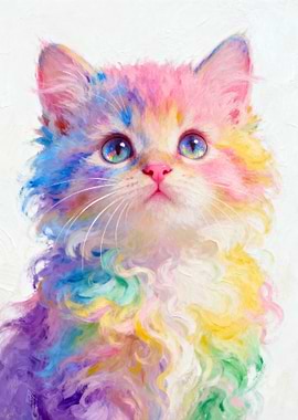 Colorful Kitten Portrait