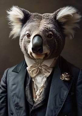 Koala in a Suit Portrait
