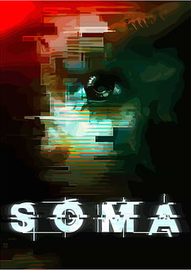 SOMA Game Glitch Art Poster