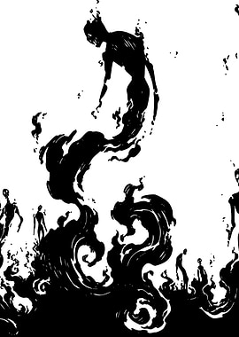 Dark Figures in Black and White