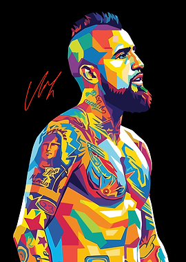 Arturo Vidal Colorful Pop Art Portrait Wpap