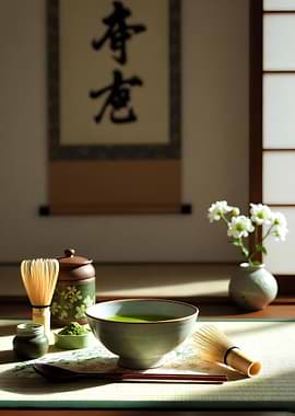 Matcha Tea Ceremony Still Life