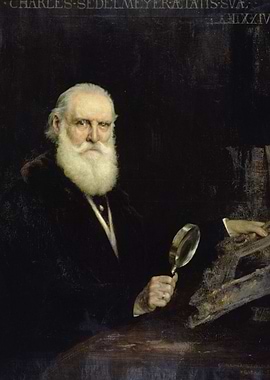 Charles Sedelmeyer Portrait with Magnifying Glass